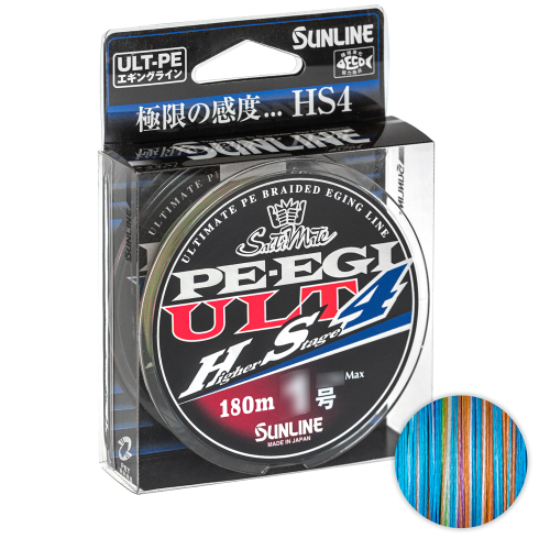 Плетёный шнур Sunline Pe Egi Ult Higher Stage 4 180м. 1PE 0.165мм. 7.7кг. Multicolor