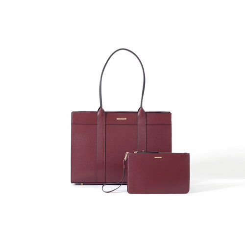 Сумка тоут MAKLER, фактура гладкая, бордовый