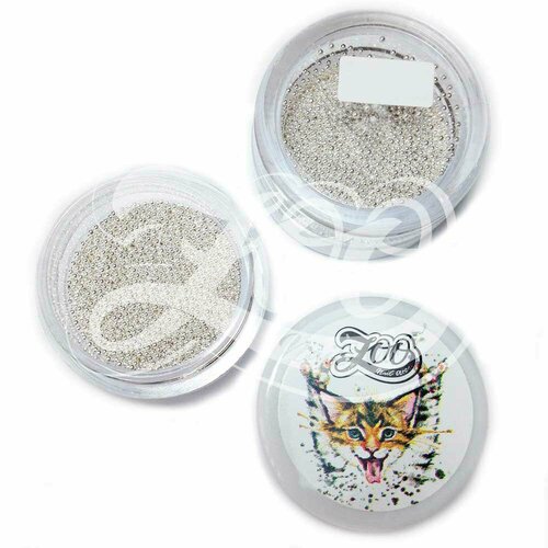 Бульонки металлические Zoo Nail Art (1013 диам. 0.8 мм) серебро 10г