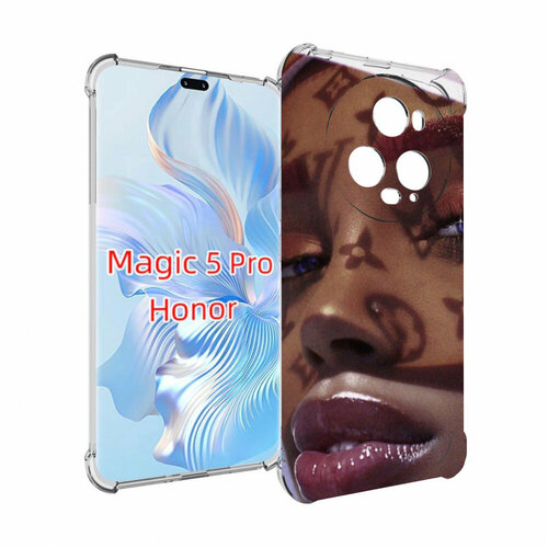Чехол MyPads лицо девушки тень женский для Honor Magic 5 Pro задняя-панель-накладка-бампер