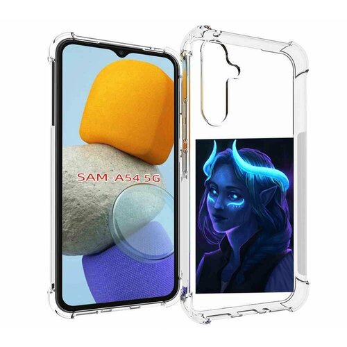 Чехол MyPads девушка синяя ледяная женский для Samsung Galaxy A54 задняя-панель-накладка-бампер