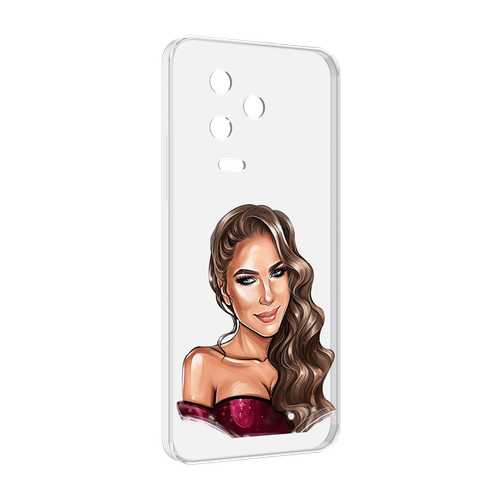Чехол MyPads девушка-с-улыбкой женский для Infinix Note 12 Pro 4G X676B задняя-панель-накладка-бампер