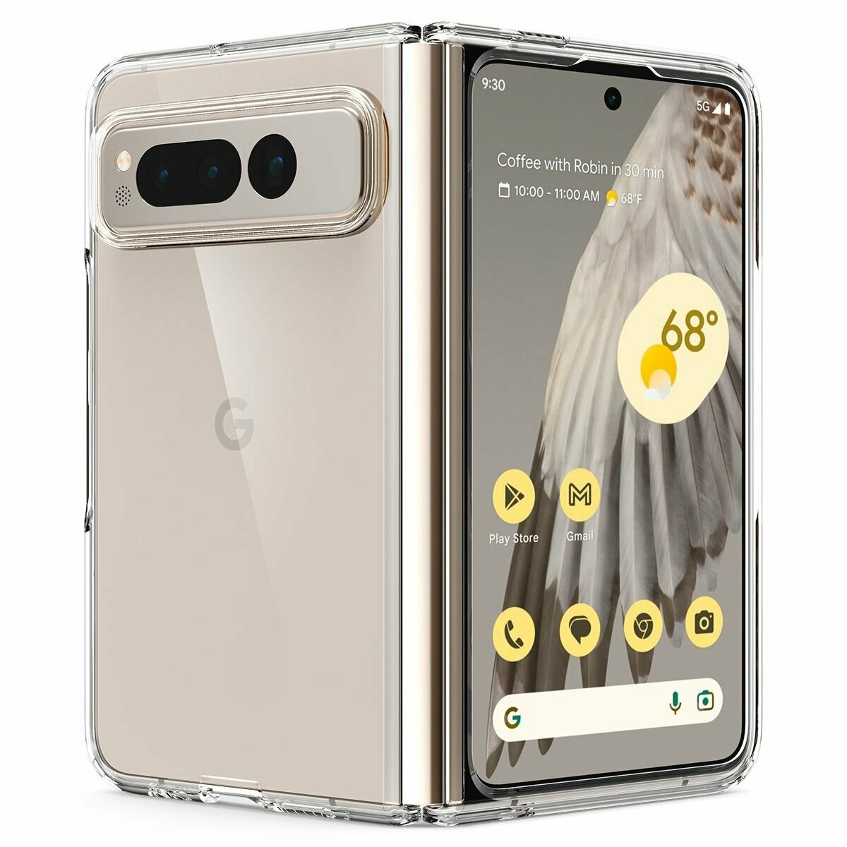 Чехол Spigen на Google Pixel Fold (ACS05921) Ultra Hybrid / Спиген чехол для Пиксель Фолд накладка, противоударный, с защитой камеры, прозрачный