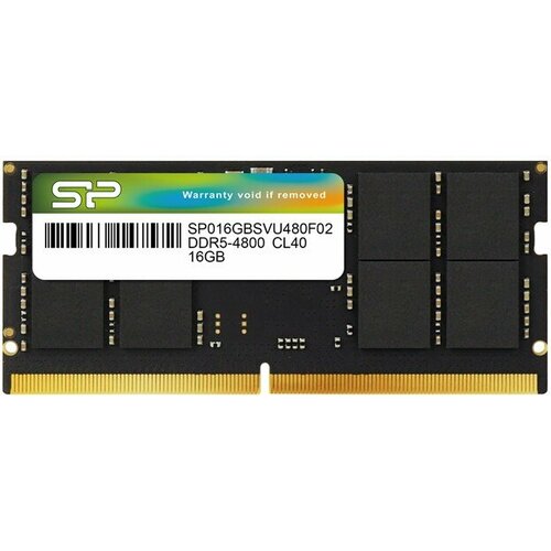 Оперативная память 16Gb DDR5 4800MHz Silicon Power SO-DIMM (SP016GBSVU480F02) модуль памяти sodimm ddr4 8gb silicon power sp008gbsfu240b02 pc4 19200 2400mhz cl17 sodimm 1gx8 sr 1 2v