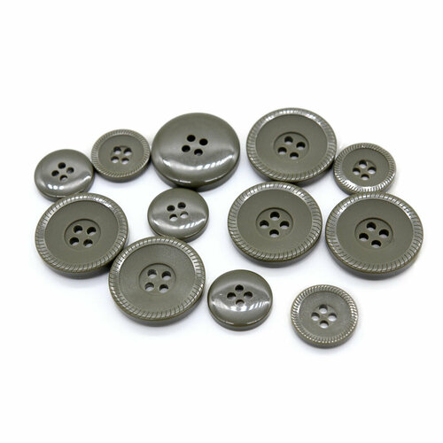 Пуговицы костюмные мужские Айрис 15 мм 22 мм хаки 12 шт 156₽