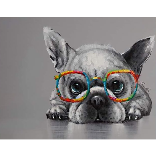 Картина по номерам Бульдог в очках 40х50 см АртТойс картина по номерам кролик в очках 40х50 см