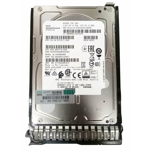Жесткий диск HP EH000600JWHPN 600Gb 15000 SAS 25 HDD 62135₽