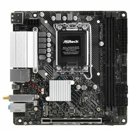 Материнская плата ASRock B760M-ITX/D4 WiFi материнская плата asrock h610m hvs m 2 r2 0 soc 1700 intel h610 2xddr4 matx ac 97 8ch 7 1 gblan vga hdmi