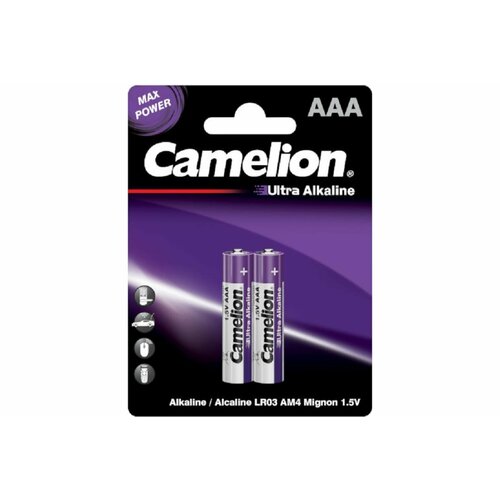 Батарейка Camelion Ultra BL-2 LR03 (LR03-BP2UT, 1,5В) 14983 батарейка ааа camelion ultra lr03 bp2ut 2 штуки