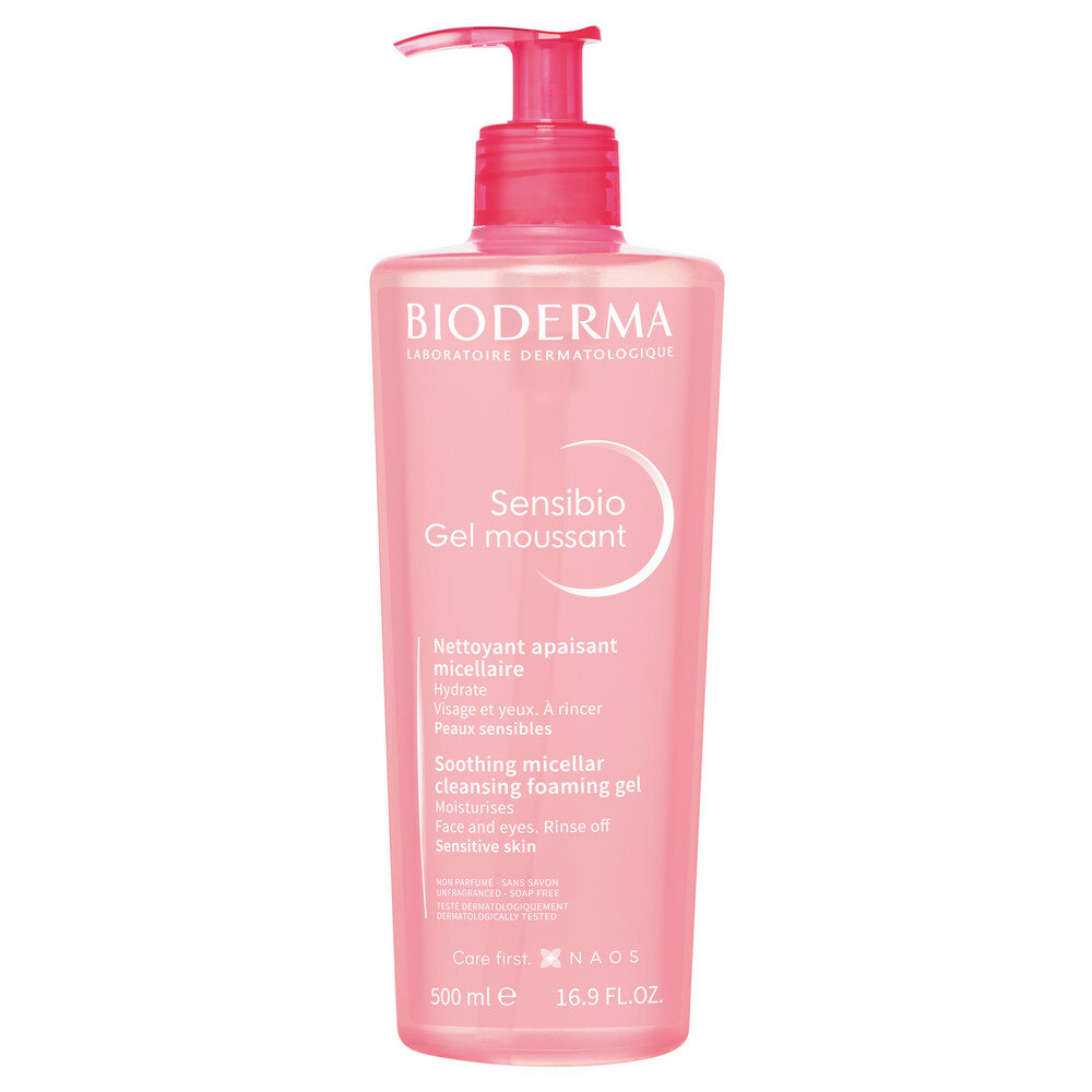 Bioderma Sensibio Очищающий гель для умывания для нормальной и чувствительной кожи лица 500 мл