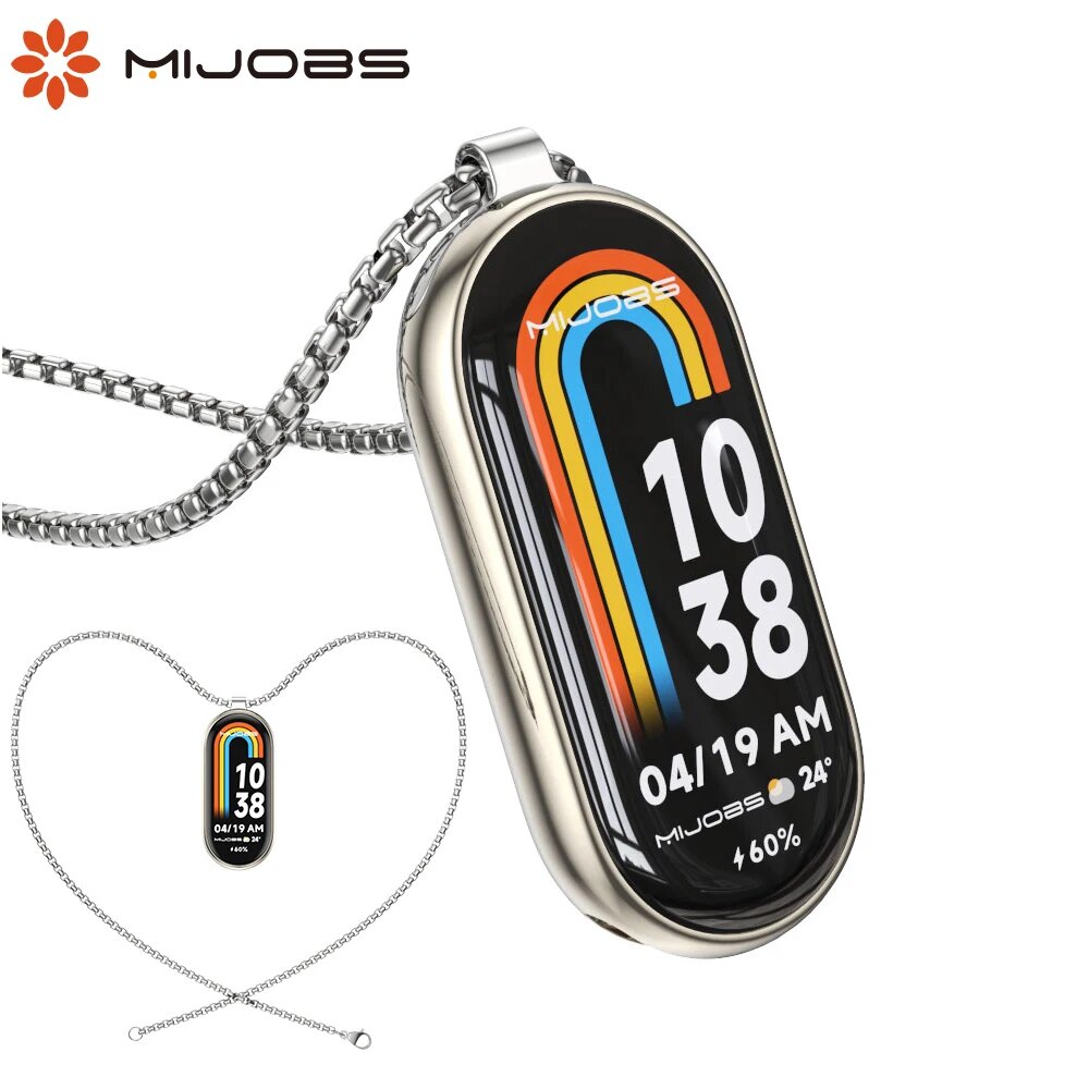 Металлическое ожерелье для Mi Band 8 9 7 6 5 4 3 MIJOBS — фото 1