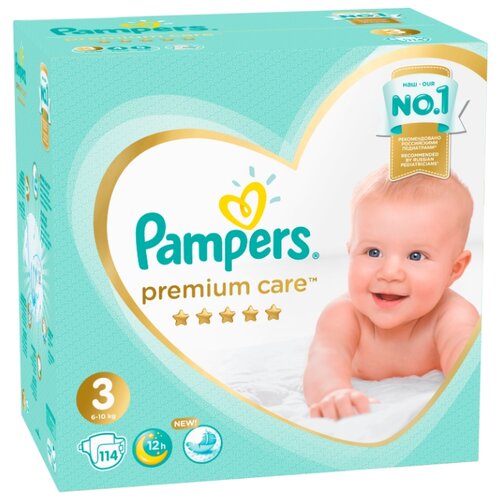 фото Pampers подгузники Premium Care 3 (6-10 кг) 114 шт.