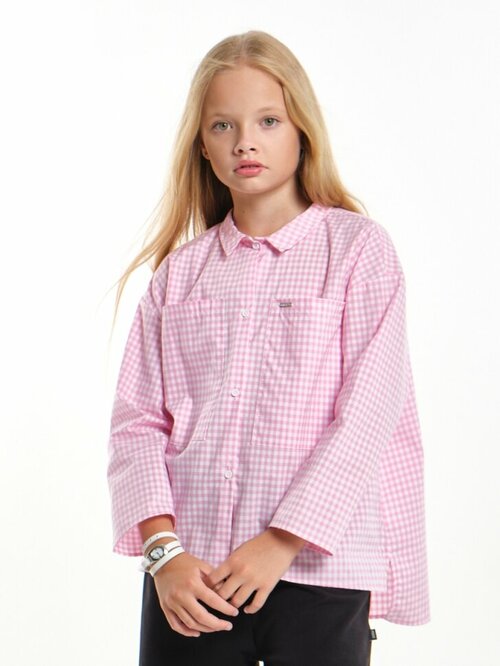 Рубашка Mini Maxi, размер 134, мультиколор, розовый