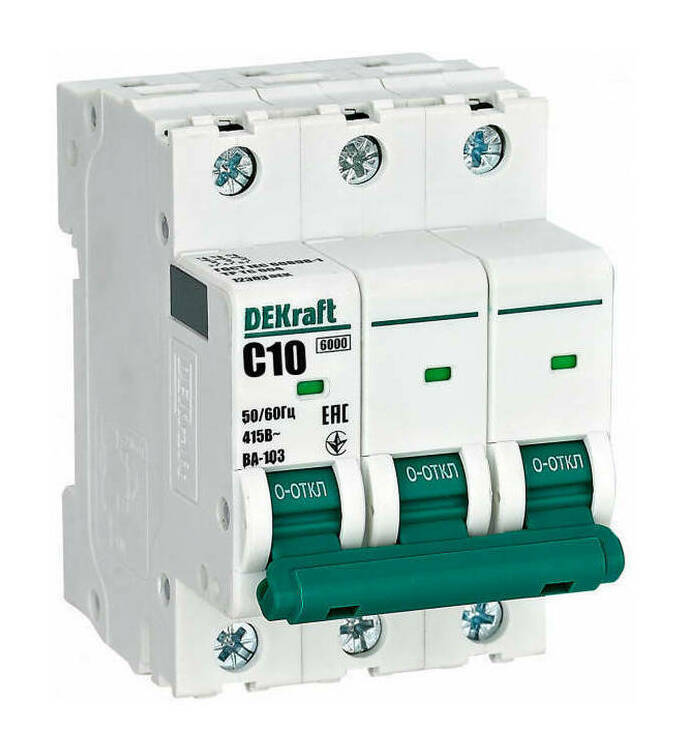 Schneider electric Schneider-electric 12088DEK Авт. выкл. 3Р 10А х-ка C ВА-103 6кА DEKraft