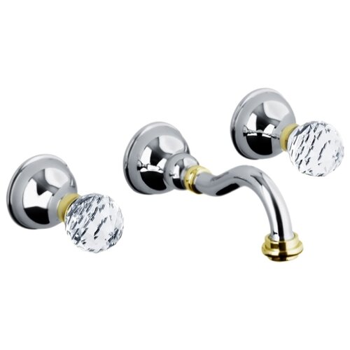 Смеситель для раковины (умывальника) Webert Karenina KA750404 chrome/gold хром/золото