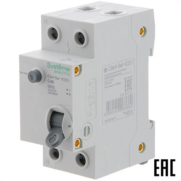 Дифференциальный автомат Schneider Electric C9D346-- City9 Set 1П 30 мА C 4.5 кА AC 40 А - фотография № 3