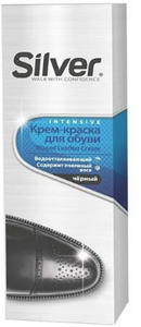 Жидкая краска для обуви, черный цвет, 75 мл, Silver, для кожаной обуви и изделий из кожи