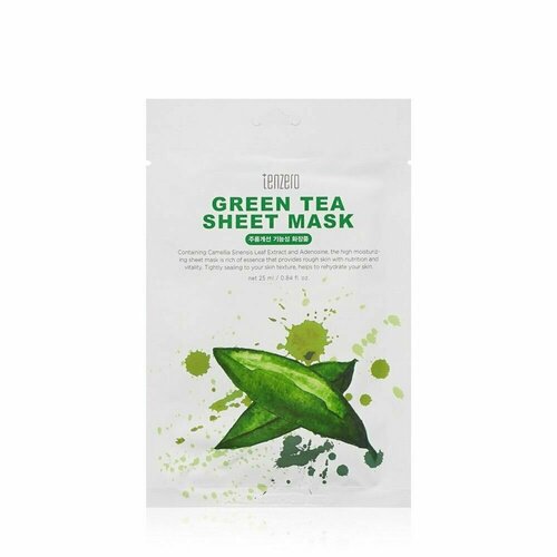 Маска для лица Tenzero Green Tea Sheet mask с экстрактом зеленого чая 25мл