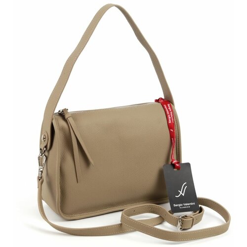 Сумка мессенджер Sergio Valentini, фактура гладкая, хаки