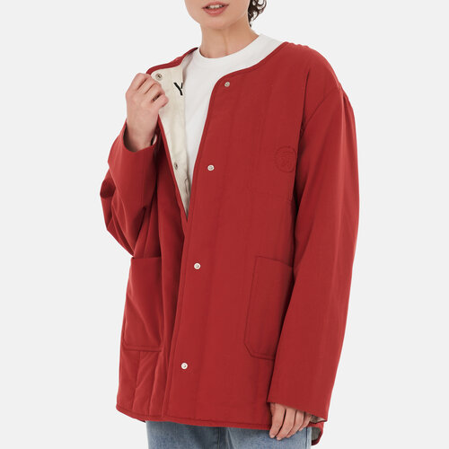 Стеганая двусторонняя куртка  Яндекс, женская демисезонная, размер XS/S, красный, белый