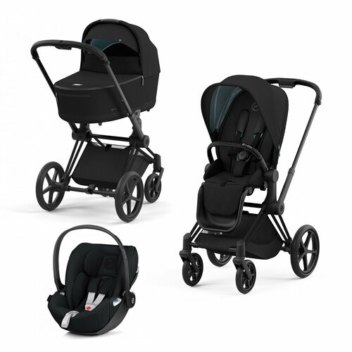 Коляска 3 в 1 Cybex PRIAM IV Deep Black шасси Matt Black