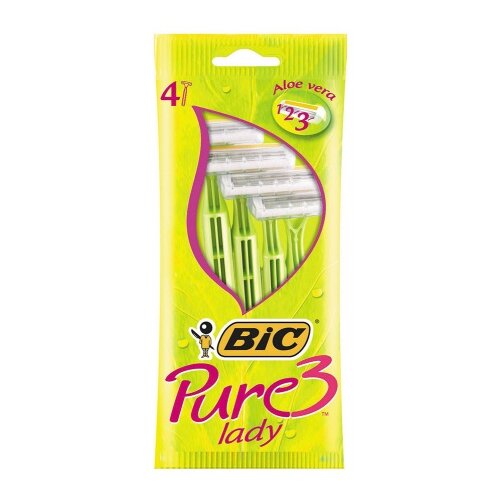 BIC Бритвенный станок Pure 3 Lady, 4 шт. bic станок для бритья одноразовый pure 3 lady 4 шт в уп 2 уп