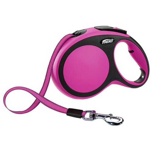 фото Поводок-рулетка для собак Flexi New Comfort L ленточный розовый 8 м