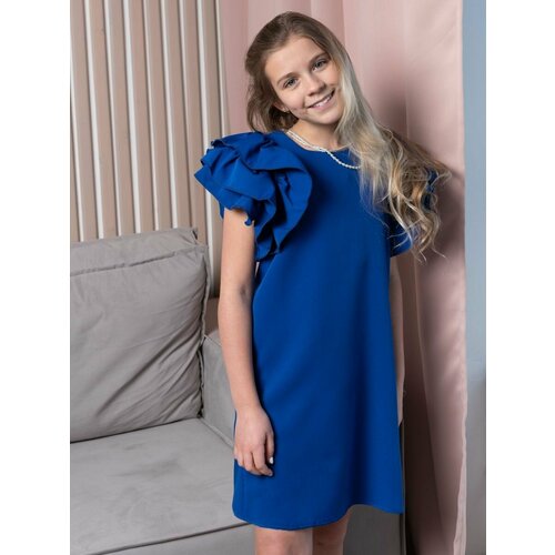 Платье ZSH, нарядное, однотонное, размер 38, синий