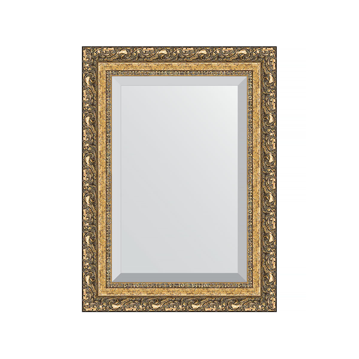 Evoform Зеркало настенное с фацетом EVOFORM в багетной раме виньетка бронзовая, 55х75 см, BY 1230
