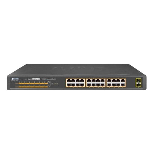 PLANET 19 24-Port 101001000T 8023at POE 2-Port 1000X SFP Unmanaged Gigabit Ethernet Switch 220W 4307700₽