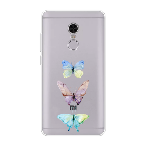 Силиконовый чехол на Xiaomi Redmi Note 4 (MediaTek) / Сяоми Редми Ноут 4 (MediaTek) Акварельные бабочки, прозрачный силиконовый чехол на xiaomi redmi note 4 mediatek сяоми редми ноут 4 mediatek на счастье прозрачный