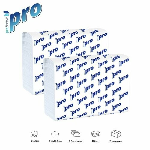 Бумажные полотенца листовые 2 слойные, белые, Z-сложения 