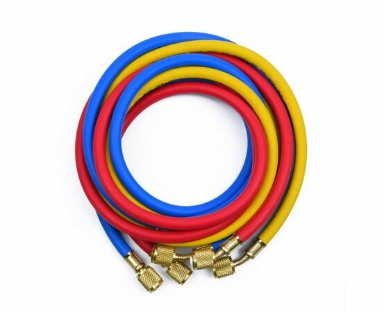фото Заправочные шланги DSZH-360-RYB-H-R32/410A набор 3шт по 1.5м, 1/4"-5/16" SAE, до 55 Bar