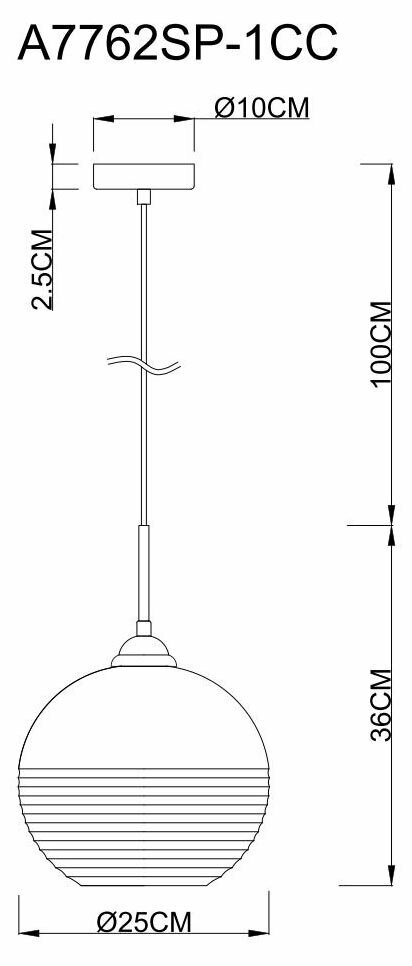 Светильник подвесной Arte Lamp Wave A7762SP-1CC - фото №4