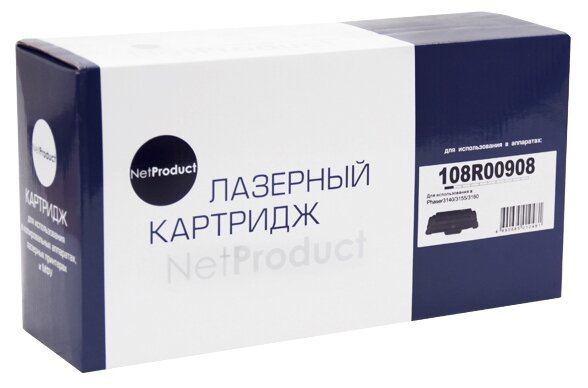 Картридж NetProduct (N-108R00908) для Xerox Phaser 3140/3155/3160, 1,5K