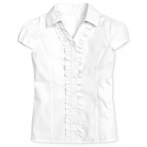 Школьная блуза Pelican, размер 13, белый 2020 новый для женщин шифоновая блузка футболка элегантное платье с v образной горловиной и цветочным рисунком пуловер футболка для женщин