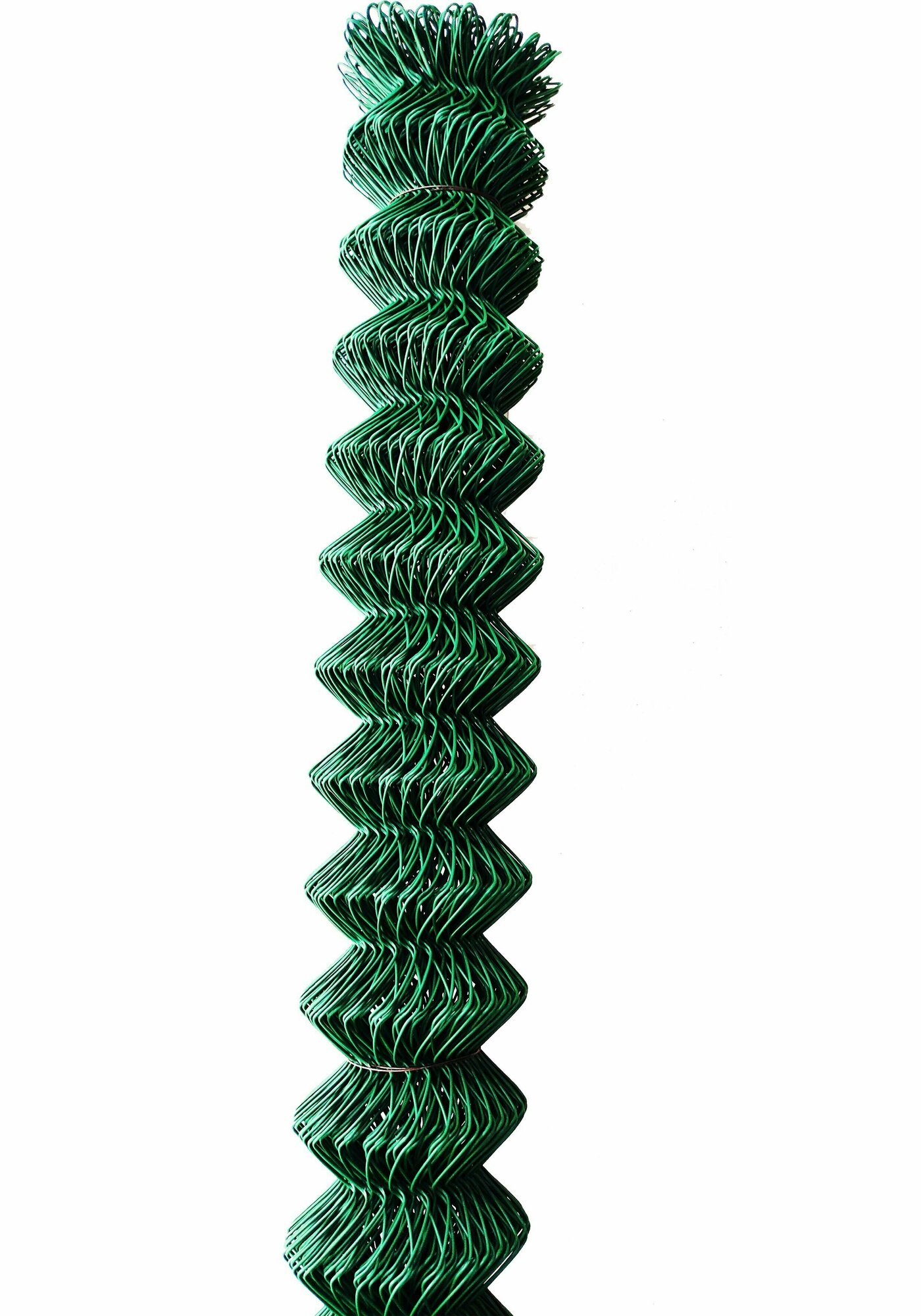 Сетка рабица ПНД зеленая (проволока жила Ф1.4мм с пластиком Ф2.3мм, ячейка 55*55мм, высота 1,5м, длина 10м)
