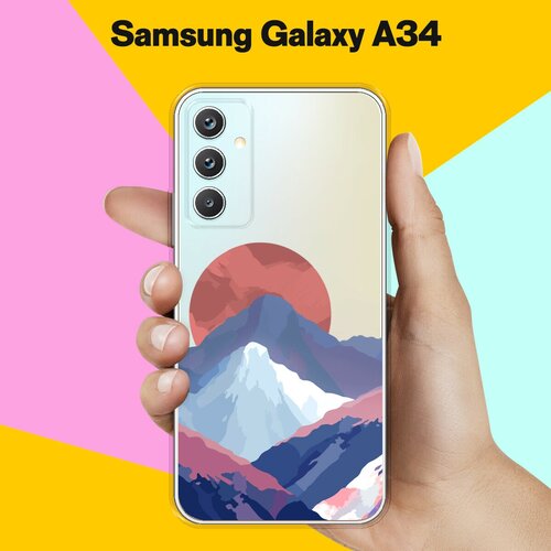 Силиконовый чехол на Samsung Galaxy A34 5G Горы / для Самсунг Галакси А34 5Джи чехол на samsung galaxy a34 самсунг галакси а34 черный силиконовый с защитной подкладкой из микрофибры microfiber case brozo