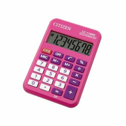 Калькулятор Citizen Cool4School, LC110NRPK, 8-разрядный, розовый