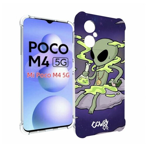 Чехол MyPads токсичный инопланетянин для Xiaomi Poco M4 5G задняя-панель-накладка-бампер