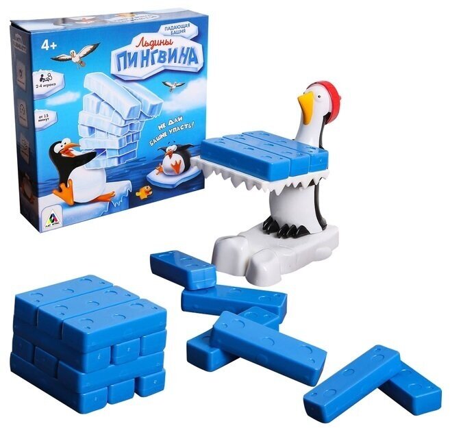 Настольная игра падающая башня "Льдины пингвина"
