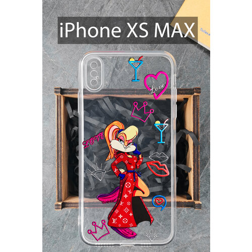 Силиконовый чехол ЛВ Бани неон прозрачный для iPhone XS MAX прозрачный / Айфон XС макс силиконовый чехол лв бани неон прозрачный для iphone xs max прозрачный айфон xс макс