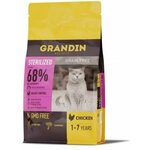 Grandin Sterilized Grain free Корм сухой для стерилизованных кошек, с курицей, 1,5 кг - изображение