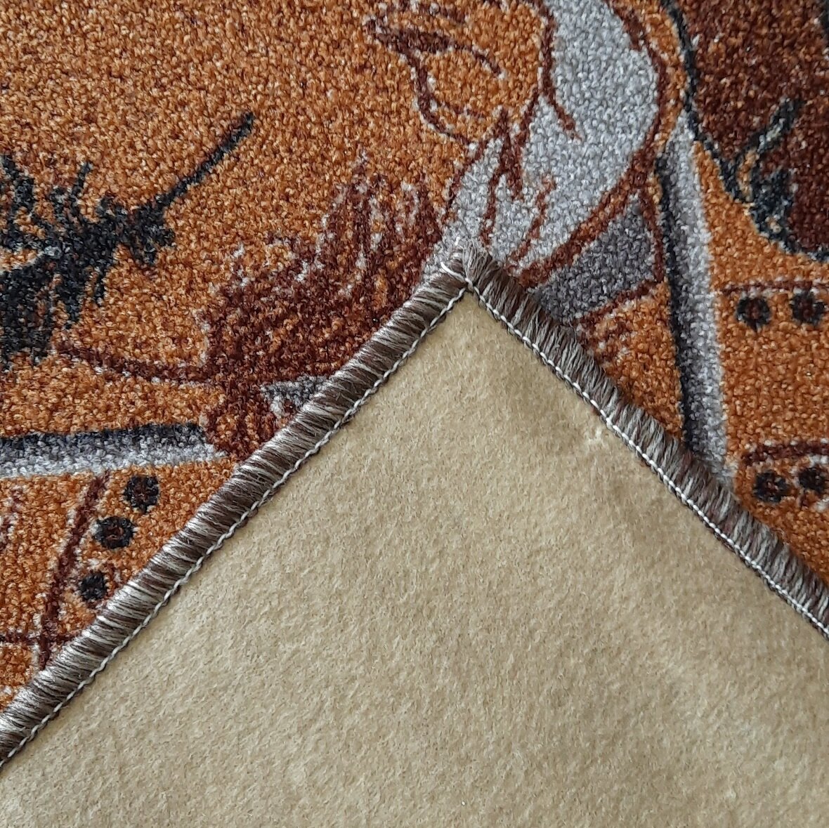 Ковровая дорожка на войлоке, Витебские ковры, с печатным рисунком, 1201, коричневая, 1*2 м - фотография № 5