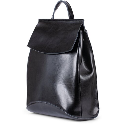 Рюкзак Finsa, натуральная кожа, внутренний карман, регулируемый ремень, черный