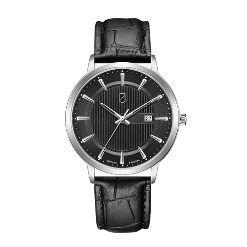 Наручные часы УЧЗ 1521A1L2, черный, серебряный