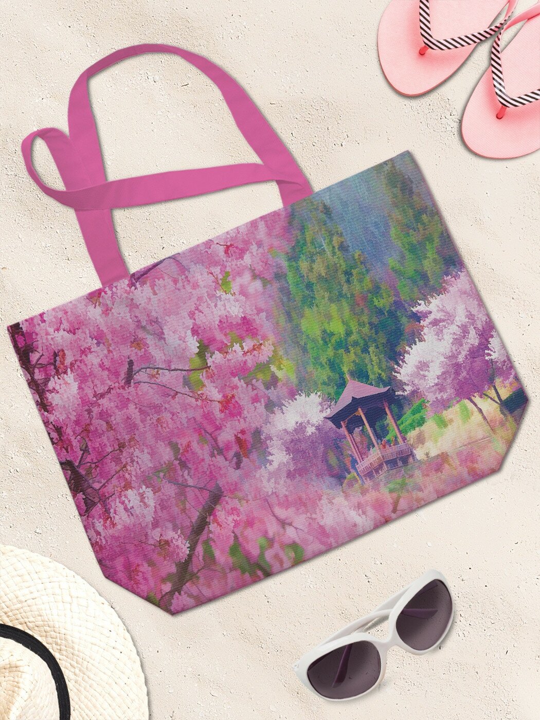 Текстильная женская сумка JoyArty "Тайное цветение" на молнии для пляжа и фитнеса - фотография № 3