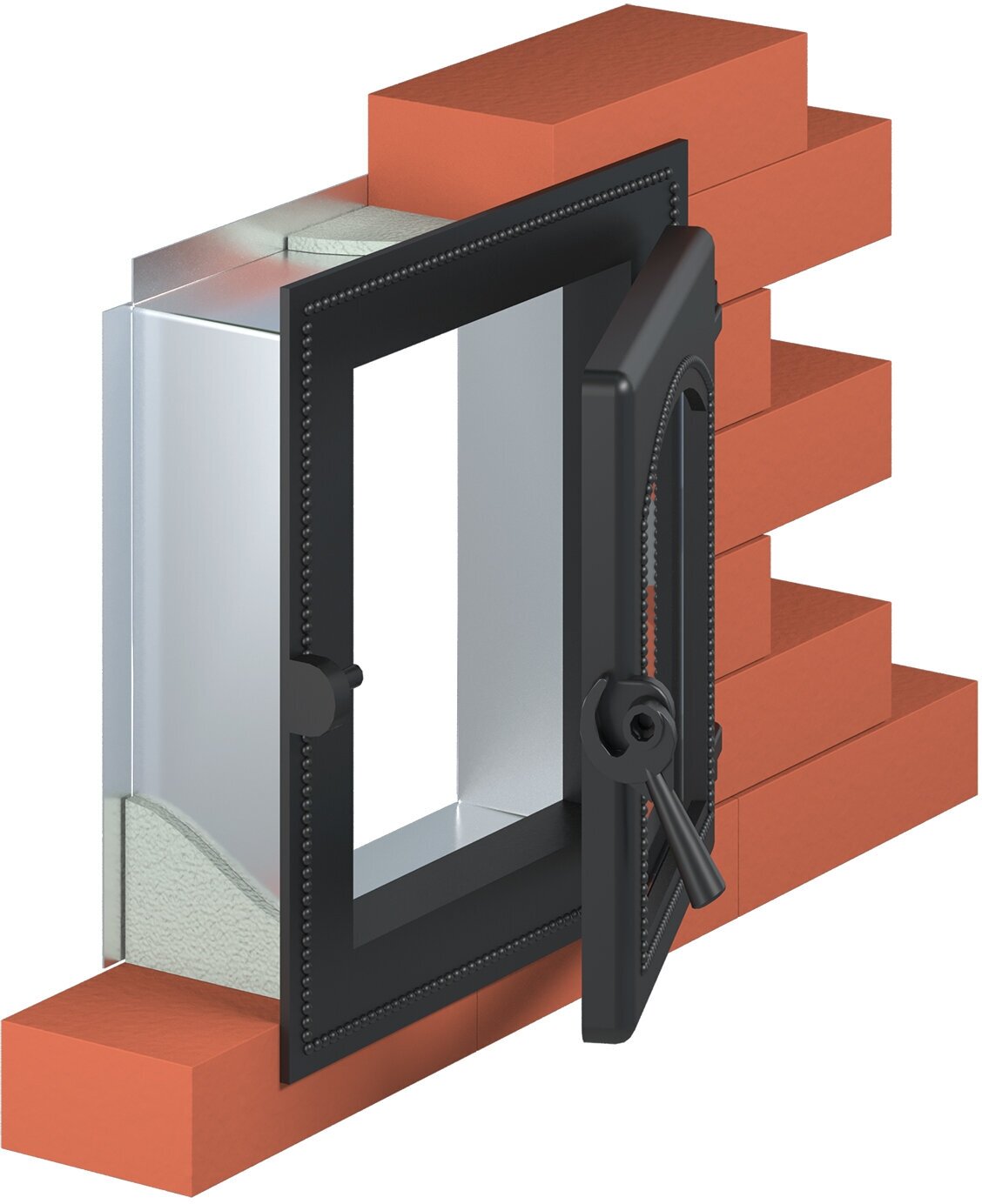 Тоннель монтажный везувий 210/211/220 334х295х120 для печных и каминных дверок