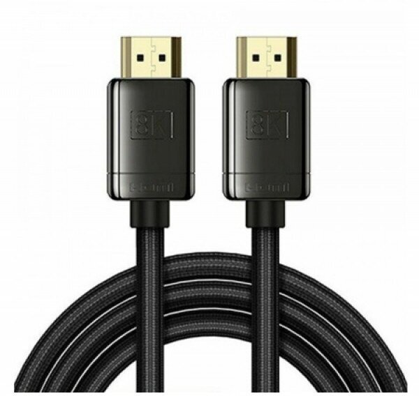 Кабель HDMI - HDMI Baseus WKGQ030101 High definition, 0.75м, круглый, силикон, версия 2,0, 4K, цвет: чёрный