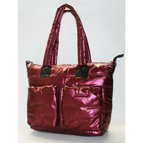 Сумка  шоппер BagSTORY классическая, синтетический материал, вмещает А4, внутренний карман, регулируемый ремень, бордовый
